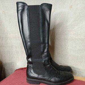 Lavorazione Artigiana Womens Sz 6 Vero Cuoio Italian Black Leather Fancy Boots